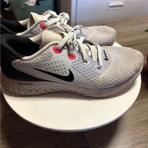 Nike React Sneakers in White and Black with Pink Highlights